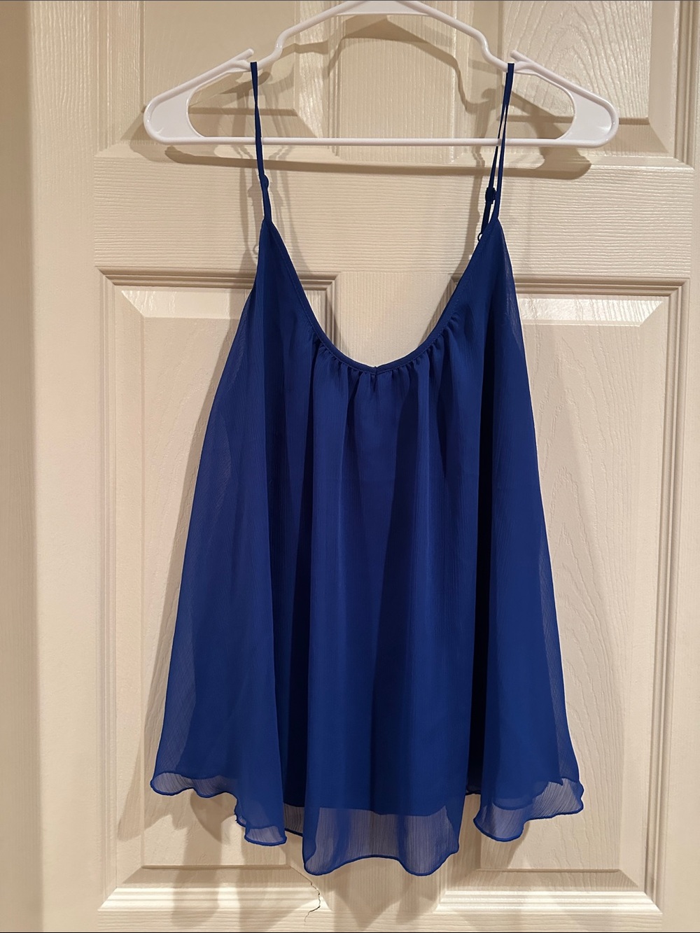Express Royal Blue Chiffon Spaghetti Strap Camisole